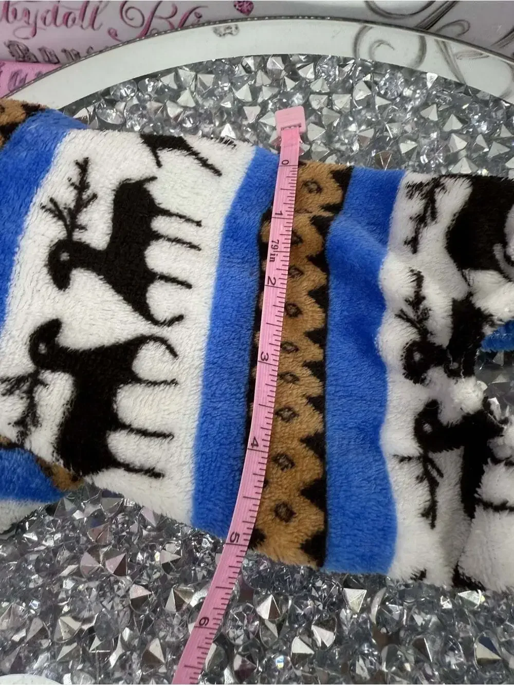 Sweater for animal Cozy Plush Dog Hoodie Reindeer Pattern - Blue, White, Brown